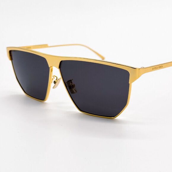 NEW BOTTEGA VENETA BV1069S 001 GOLD GREY UNISEX SUNGLASSES BOTTEGA VENETA - Picture 8 of 14